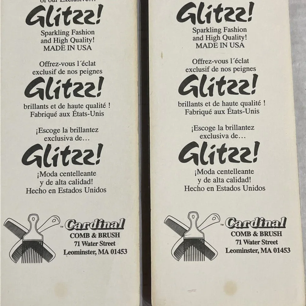 Vintage Cardinal Glittz Combs Large Stylisant #532 Glitter Purple Green Set Of 2